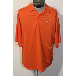 Nike Dri-FIT Polo Shirt Mens XL Orange Golf‎ Performance Solid Short Sleeve Top